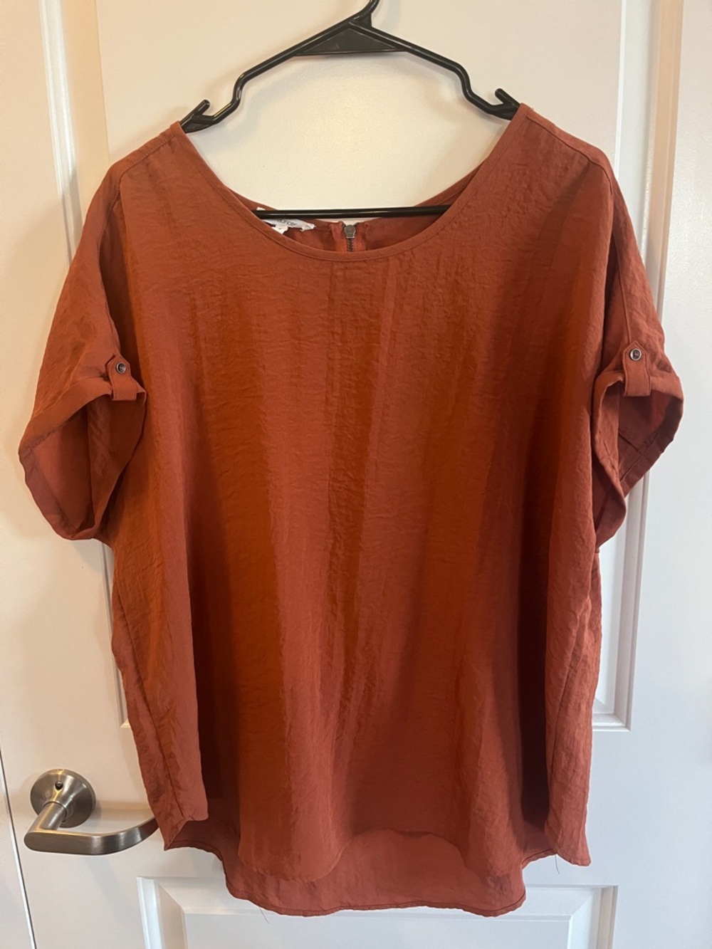 Maurices Rust Short-Sleeve Tunic Top